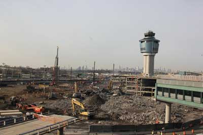 Demolition of P2 parking garage at LGA