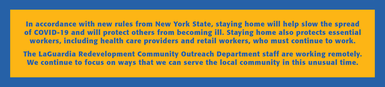 LGA Redevelopment Community Outreach COVID-19 Note