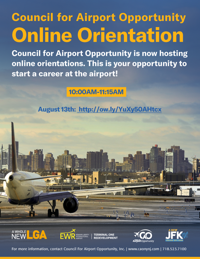 Council for Airport Opportunities is now hosting online orientations