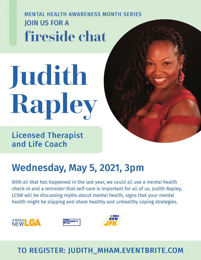 Judith Rapley May 5 Fireside Chat flyer