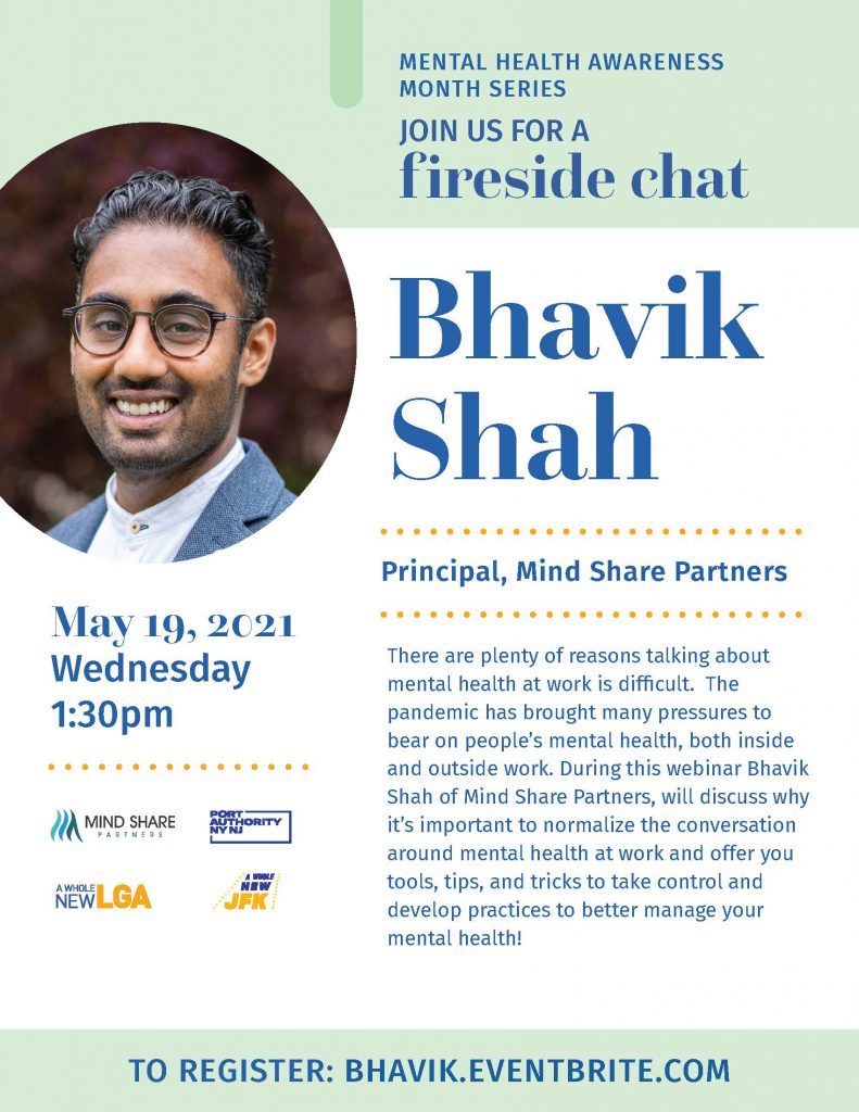 May 19 Fireside Chat Bhiavik Shah flyer